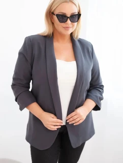 Dámske sako bez podšívky v nadmernej veľkosti XL/2XL Graphite