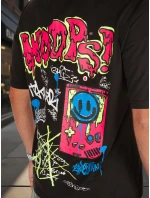 Pánske tričko s potlačou čierne FashionStreet RX5645