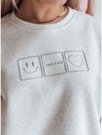 Dámska nadrozmerná mikina s výšivkou EASYJOY sivá FashionStreet BY1517 Dámska nadrozmerná mikina s výšivkou EASYJOY sivá FashionStreet BY1517