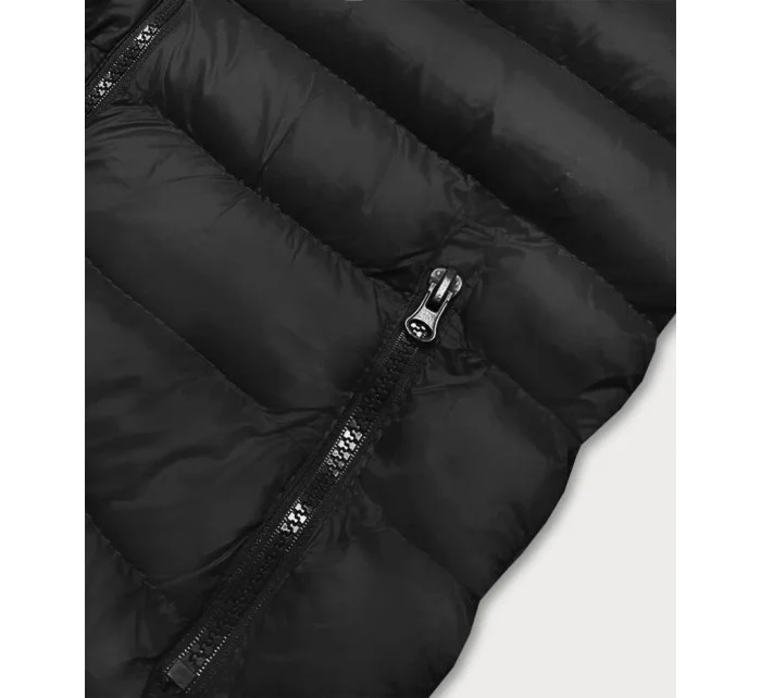 Krátká černá dámská prošívaná vesta model 16279865 - J.STYLE