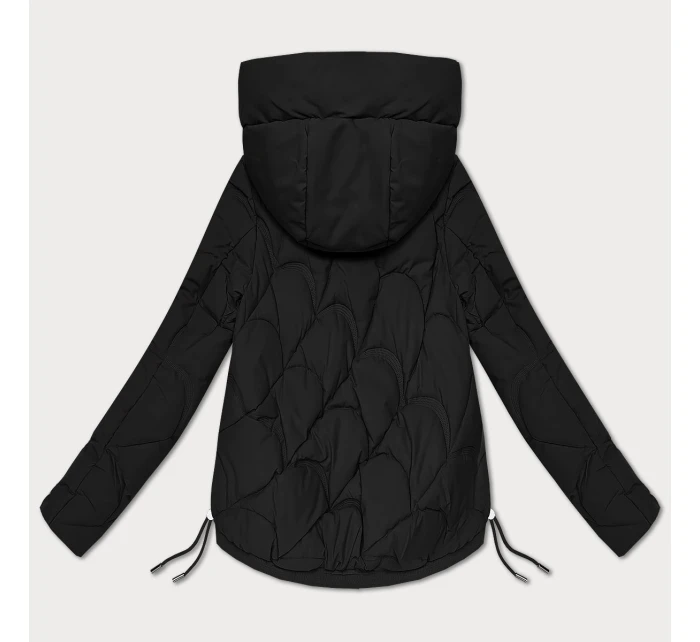 Černá prošívaná dámská bunda pro přechodné období s kapucí model 21389986 - S'WEST