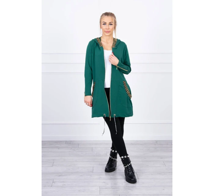 Halenka s ozdobnou stuhou tmavě zelená Halenka s ozdobnou stuhou tmavě zelená