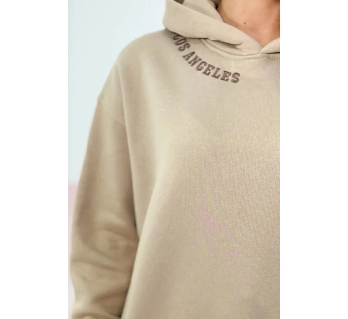 Izolovaná súprava s výšivkou Los Angeles svetlo béžová