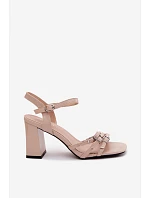 Dámské sandály na podpatku s pásky Vinceza béžové