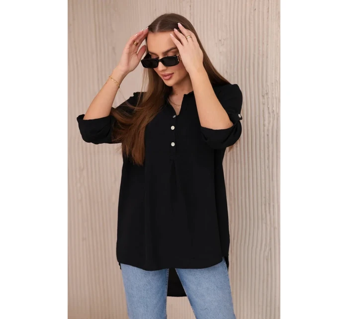 Halenka s prodlouženým zadním dílem černý