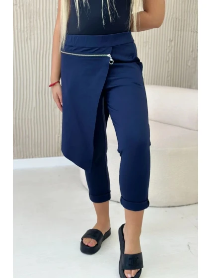 Punto Milano Zimné nohavice s ozdobným zipsom námornícka modrá