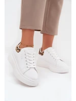 Sneakersy Damskie Na Platformie Big Star SS274247 Białe Panterka Sneakersy Damskie Na Platformie Big Star SS274247 Białe Panterka