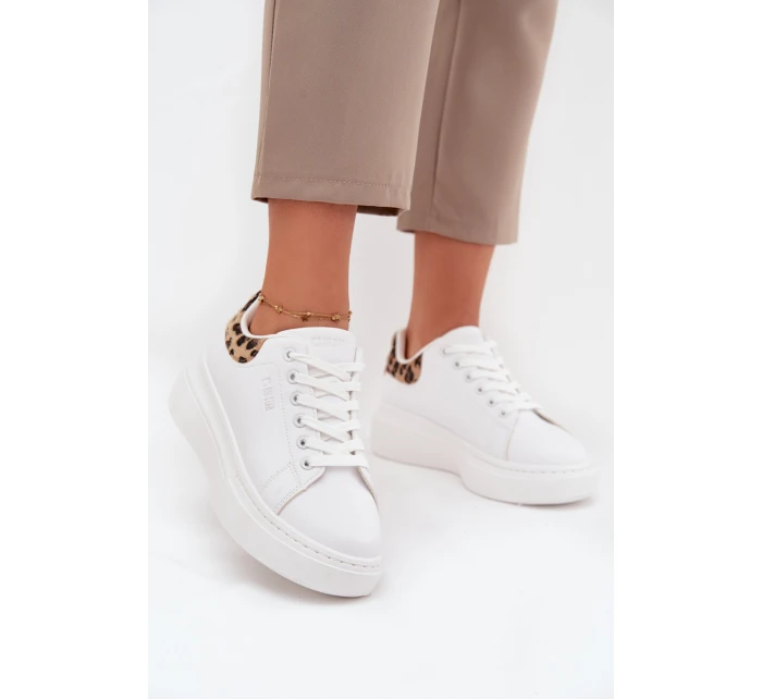 Sneakersy Damskie Na Platformie Big Star SS274247 Białe Panterka Sneakersy Damskie Na Platformie Big Star SS274247 Białe Panterka