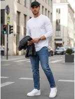 Pánske modré slim fit džínsy FashionStreet UX4475