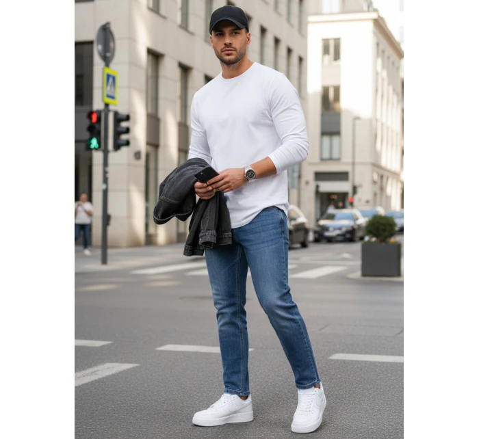 Pánske modré slim fit džínsy FashionStreet UX4475