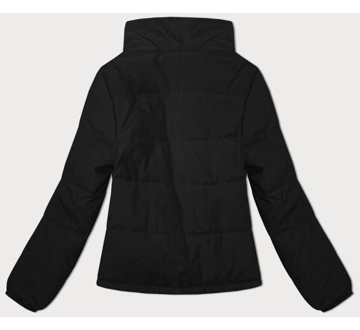 Čierna prešívaná dámska bunda so stojačikom (16M2382-392)
