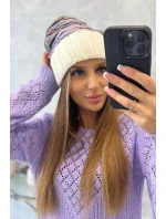 Dámska čiapka Feba K330 ecru+violet