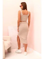 Dámský top a model 22077133 sukně béžový - K-Fashion