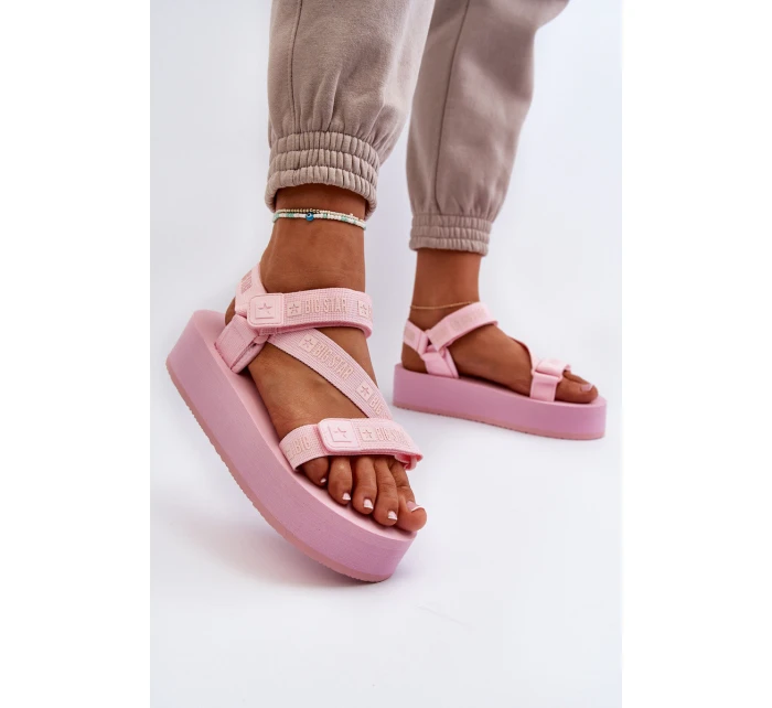 Dámské sandály na platformě Big Star model 21652637 růžové - Big Star Shoes Dámské sandály na platformě Big Star model 21652637 růžové - Big Star Shoes