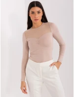 Bluzka RV BZ model 19768918 ciemny bezowy - FPrice Bluzka RV BZ model 19768918 ciemny bezowy - FPrice