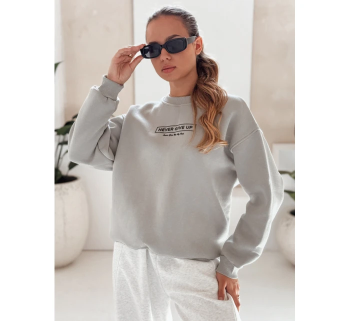Dámska oversize mikina NEVER grey FashionStreet BY1230