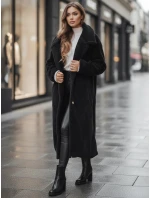 Dámský zimní kabát teddy s kožešinou dlouhý černý Dstreet model 21995089 - FashionStreet