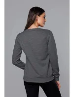 Dámská tepláková mikina v grafitové barvě se stahovacími lemy model 17038502 - J.STYLE Dámská tepláková mikina v grafitové barvě se stahovacími lemy model 17038502 - J.STYLE