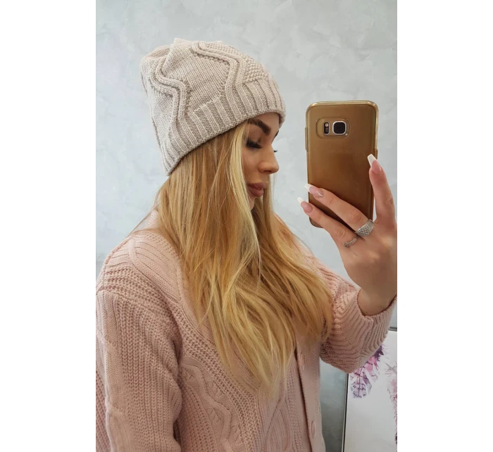 Fleecová čiapka Sylwia K244 light beige