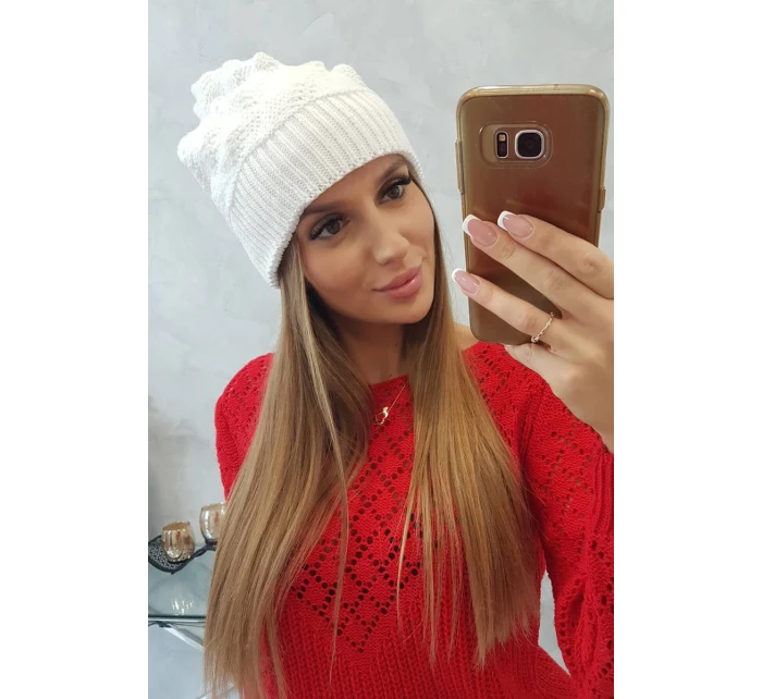 Dámská čepice bílá model 18751877 - K-Fashion Dámská čepice bílá model 18751877 - K-Fashion