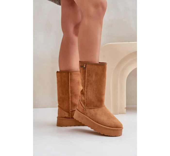 Vysoké Sněhové Boty Na Platformě Big Star model 21679161 Camel - Big Star Shoes Vysoké Sněhové Boty Na Platformě Big Star model 21679161 Camel - Big Star Shoes