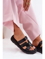 Klapki Damskie Z Naturalnej Skóry Na Platformie Zazoo 40440 Czarne Klapki Damskie Z Naturalnej Skóry Na Platformie Zazoo 40440 Czarne