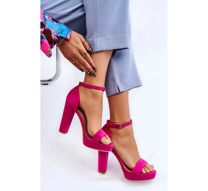 Semišové sandále na podpätku Fuchsia Spectacular Semišové sandále na podpätku Fuchsia Spectacular