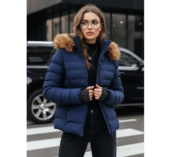 Dámská prošívaná zimní bunda navy blue Dstreet model 21971783 - FashionStreet
