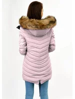Tmavomodrá a ružová obojstranná dámska zimná bunda s kapucňou (w211) Tmavomodrá a ružová obojstranná dámska zimná bunda s kapucňou (w211)