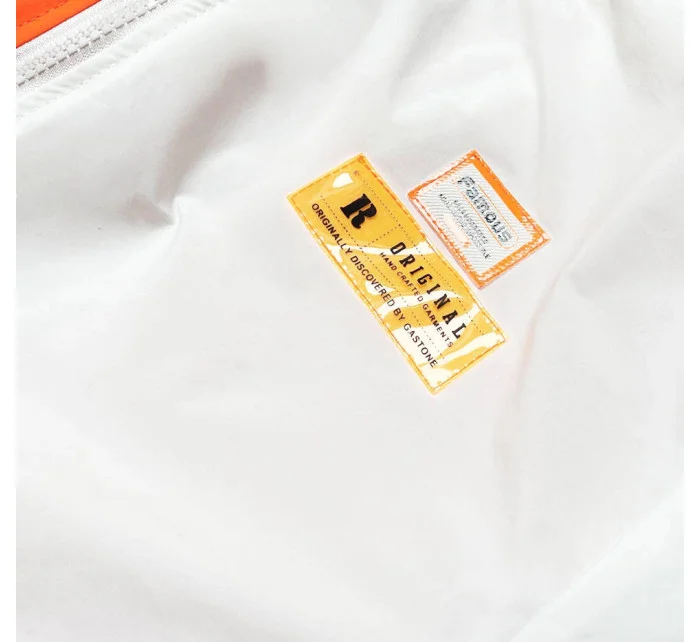 Bielo/oranžová dámska bunda vetrovka (AG3-010)