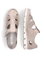 Rieker W RKR651 béžové kožené poltopánky s háčikom a pútkom Rieker W RKR651 béžové kožené poltopánky s háčikom a pútkom