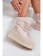 Śniegowce Na Platformie Na Zamek Big Star OO274885 Beżowe Śniegowce Na Platformie Na Zamek Big Star OO274885 Beżowe