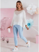 Dámský oversize hladký svetr ecru Dstreet model 21986085 - FashionStreet