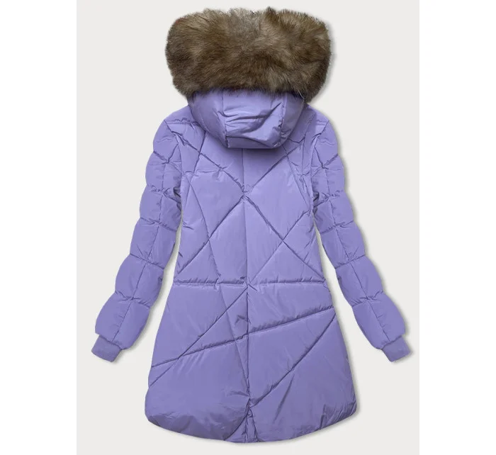 Fialová zimná bunda s kapucňou (LHD-23015)