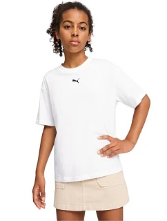 Detské tričko Puma Ess Centered Cat Logo Boxy Tee, biele, 685131 02