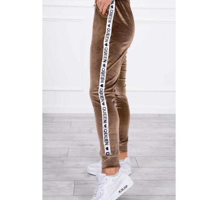 Sada veluru Queen cappuccino