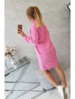 Šaty s kravatou vo svetlo ružovej farbe