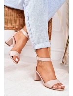 Sandały Damskie Na Słupku Pudrowy Róż Lexi Sandały Damskie Na Słupku Pudrowy Róż Lexi