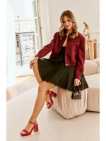 Eko Skórzane Sandały Na Słupku Bordowe Lillita Eko Skórzane Sandały Na Słupku Bordowe Lillita