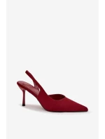 Szpilki Z Odkrytymi Piętami Bordowe Lenira