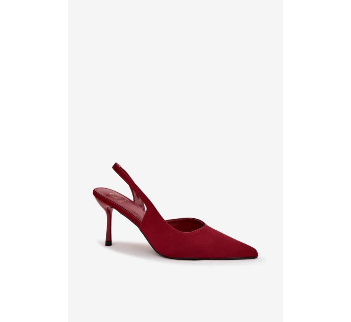 Szpilki Z Odkrytymi Piętami Bordowe Lenira