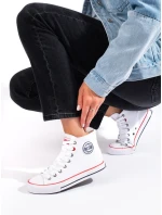 Štýlové biele tenisky pre ženy bez podpätku Štýlové biele tenisky pre ženy bez podpätku