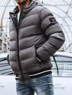 FashionStreet sivá obojstranná pánska zimná bunda TX4198