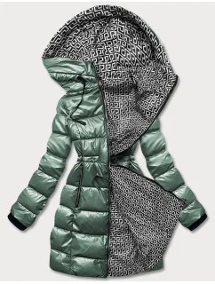 Dámska obojstranná metalická bunda zelená (R8070)