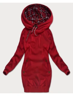 Červená dlhá dámska mikina (AMG-738/1)