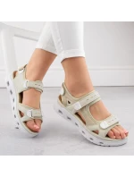 Pohodlné sandály na suchý zip W model 21003033 beige - Rieker