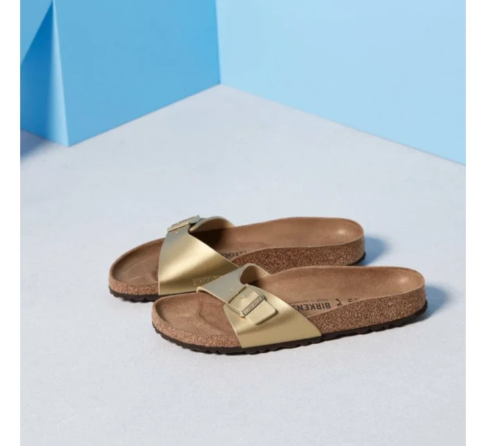 Birkenstock Madrid Birko-Flor Gold regular wide žabky (1016106) pre ženy Birkenstock Madrid Birko-Flor Gold regular wide žabky (1016106) pre ženy