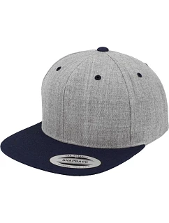 Flexfit 6089M 6-panelová snapbacková čiapka 55.6089 melírovaná šedá/námornícka modrá