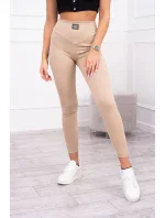 Žebrované legíny béžové Žebrované legíny béžové