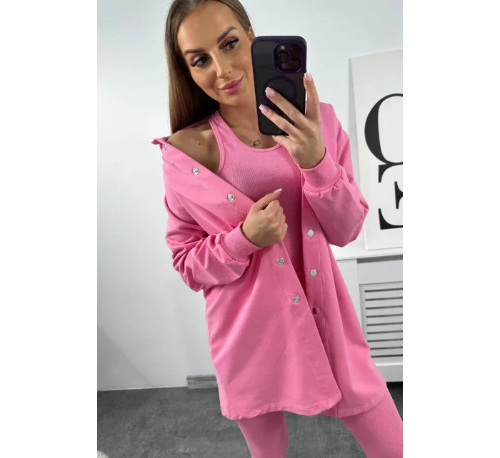 3dielny set blúzka, top a legíny svetlo ružová 3dielny set blúzka, top a legíny svetlo ružová